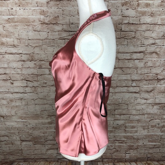 Laundry Size Small 100% Silk Halter Top Pink Embroidery NWT - Picture 6 of 9